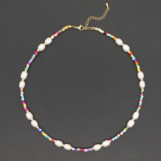 Collanina Mare perline colorate sottili 35A - ARZEWENA